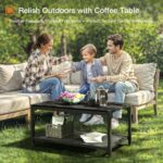 Black Outdoor Coffee Table - Image 4