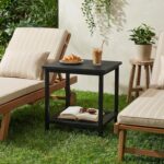 Black Outdoor Side Table - Image 2