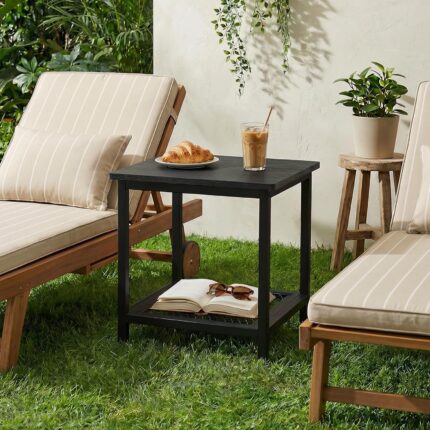 Black Outdoor Side Table - Image 2