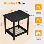 Black Outdoor Side Table - Image 3