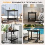 Black Outdoor Side Table - Image 5